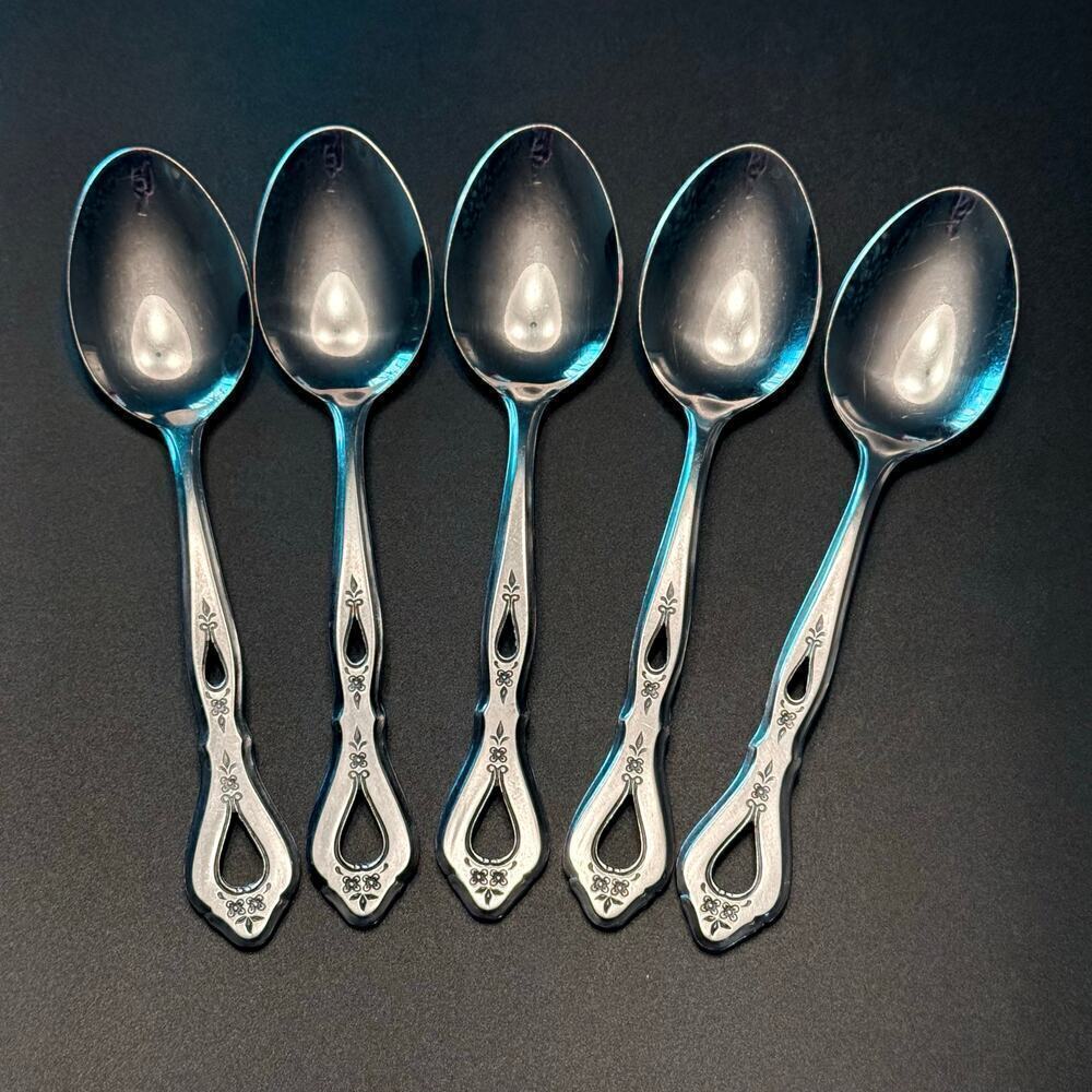 Set of 5 ROGERS VTG. Autumn Ballad (Stainless)
Place/Oval Soup Tablespoons KOREA